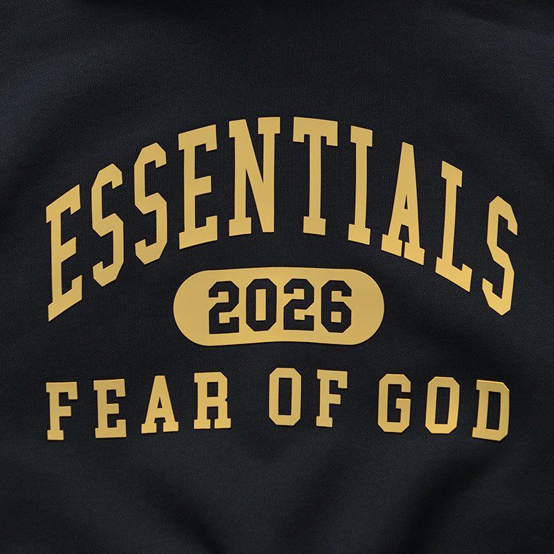 Kids Fear Of God Essentials Classic Hoodie - Vintage Black